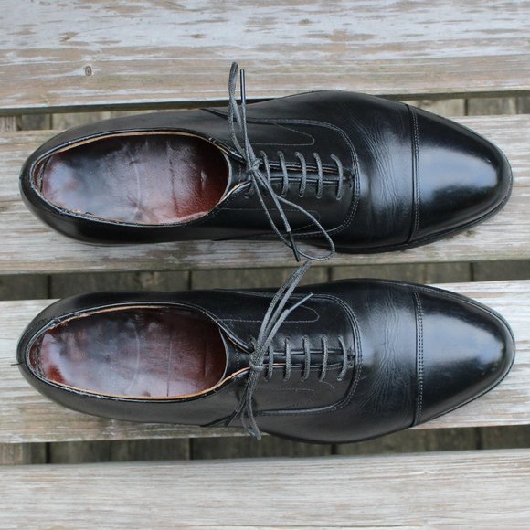 Vtg Dack’s Black Calfskin Cap Toe Oxford, Men's Size 8 E, EUC, Made in Canada - Picture 8 of 12
